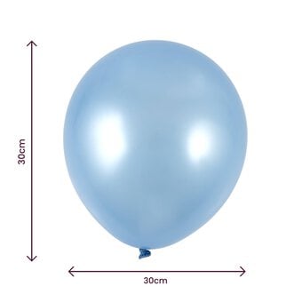 Blue Pearlised Latex Balloons 8 Pack image number 2