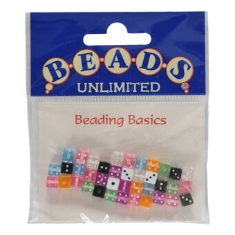 Beads Unlimited Coloured Dice Beads 6mm 40 Pack