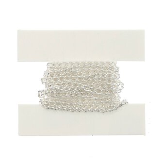 Silver Plated Light Curb Chain 3mm x 1m