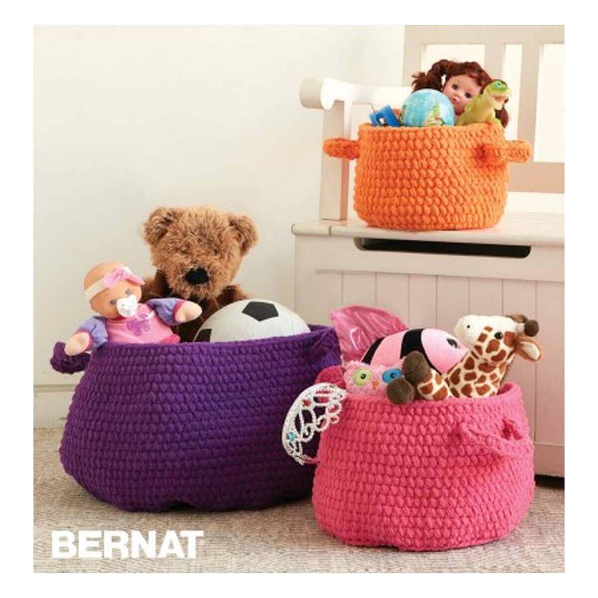 FREE PATTERN Bernat Clutter Catcher Baskets Hobbycraft