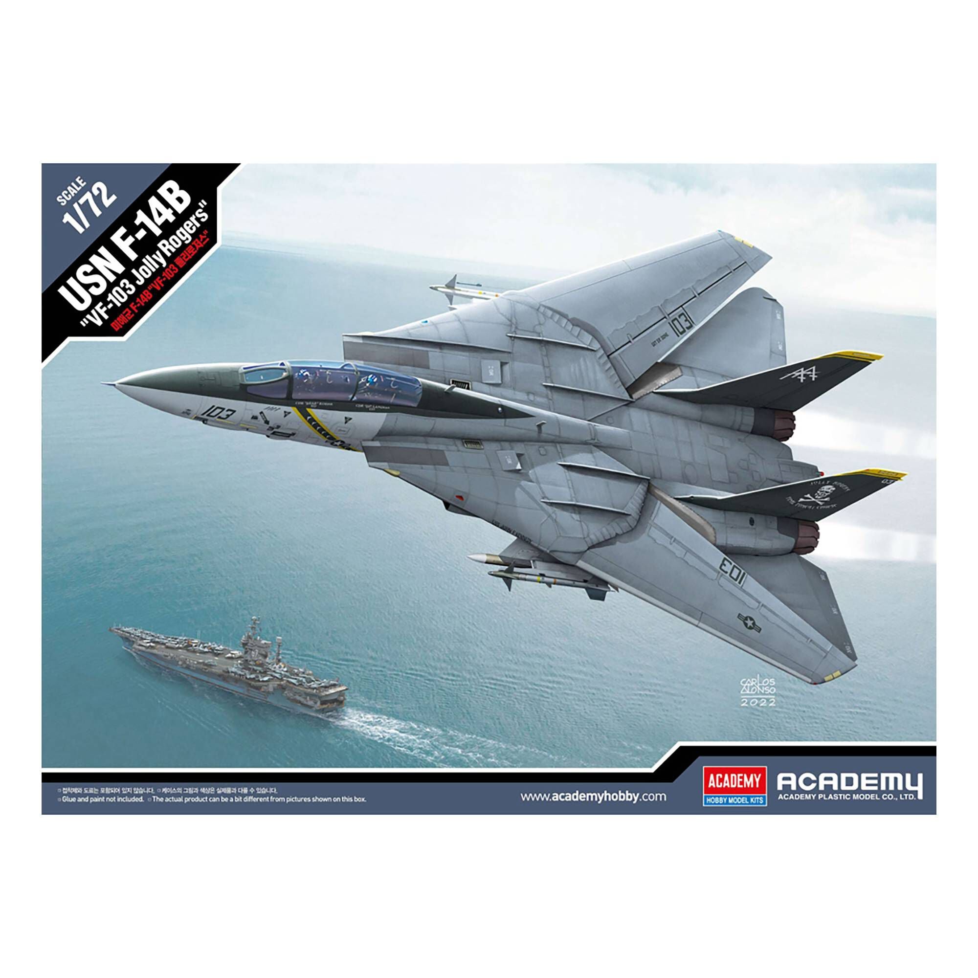 Academy US Navy F-14B VF-103 Jolly Rogers Model Kit 1:72 | Hobbycraft