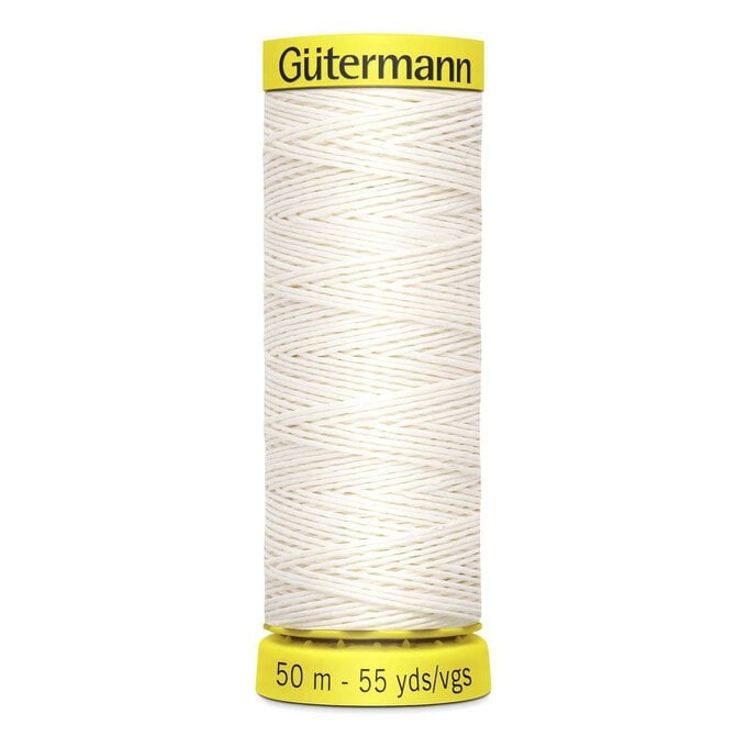 Gutermann White Linen Thread 50m (5129) image number 1