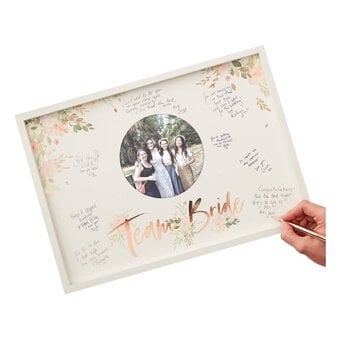 Ginger Ray Floral Hen Team Bride Frame Guestbook