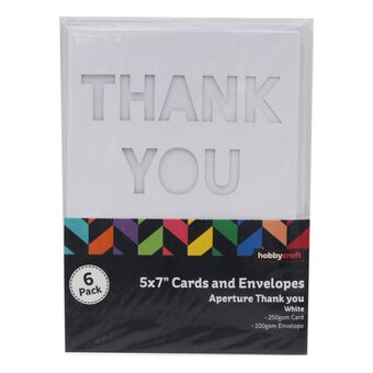 Thank You Aperture Cards and Envelopes 5 x 7 Inches 6 Pack image number 2