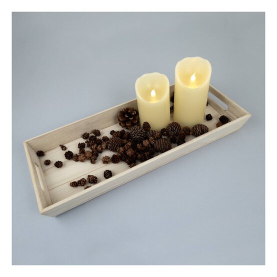 White Wash Wooden Tray 48cm x 20cm x 5cm image number 5