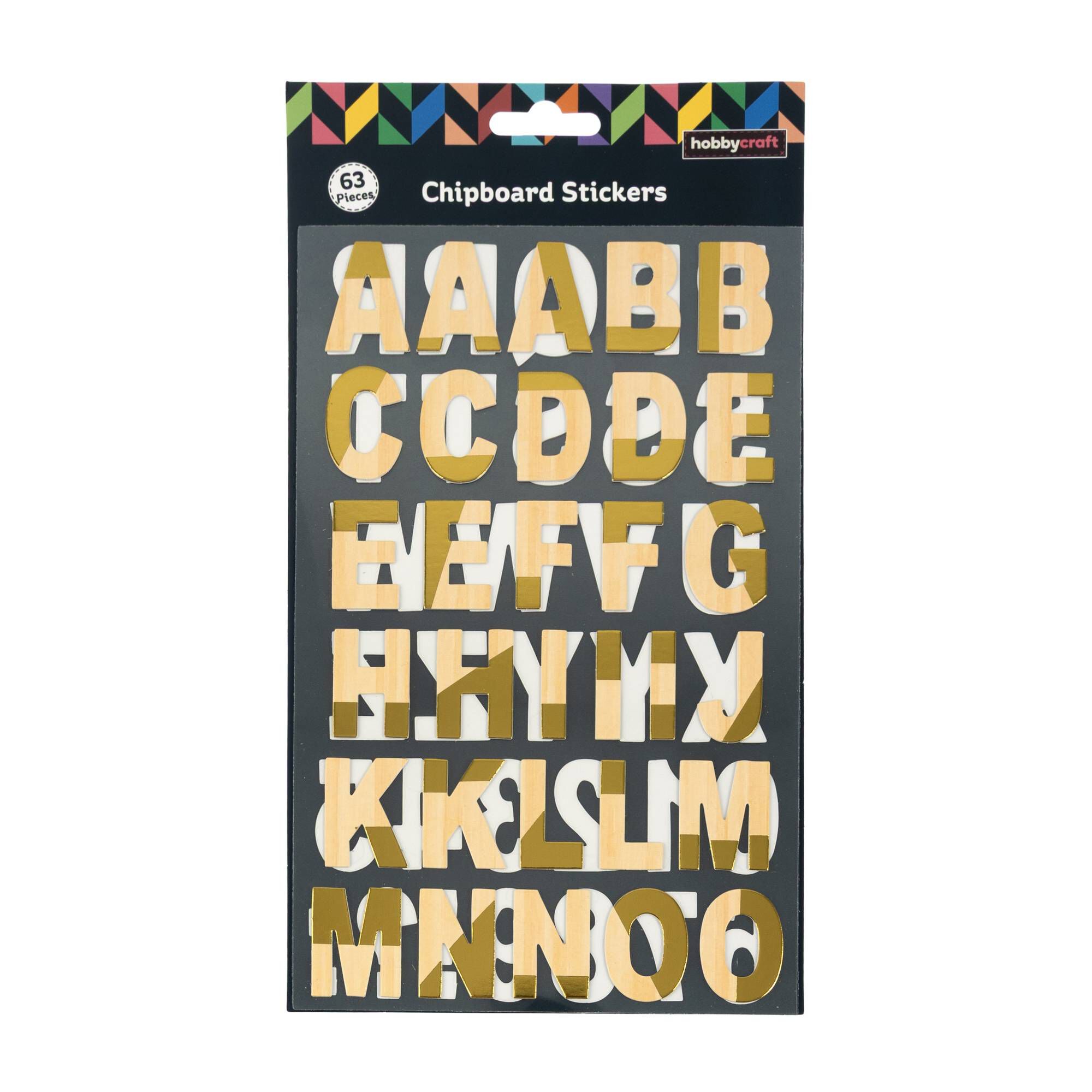 Wooden Chipboard Alphabet Stickers | Hobbycraft