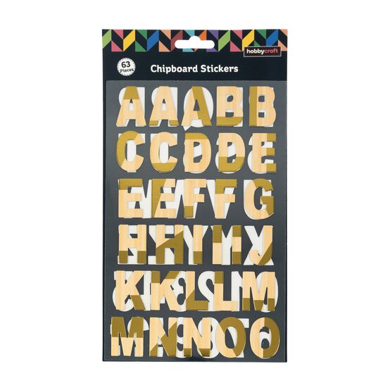 Wooden Chipboard Alphabet Stickers image number 4