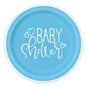 Small Blue Hearts Baby Shower Paper Plates 8 Pack image number 1