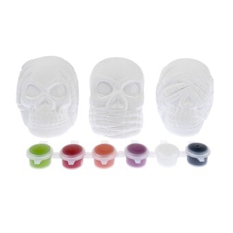 Paint Your Own Ceramic Skull Kit 3 Pack