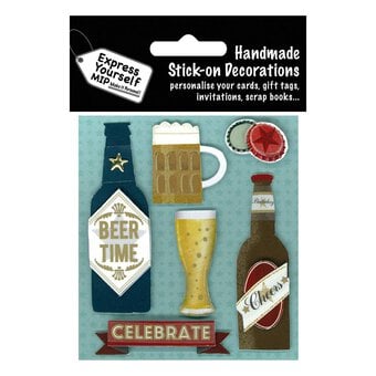 Express Yourself Beer Time Celebrate Card Toppers 6 Pieces