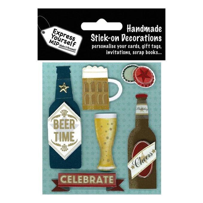 Express Yourself Beer Time Celebrate Card Toppers 6 Pieces image number 1