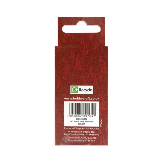 Tartan Washi Tapes 2m 5 Pack image number 5