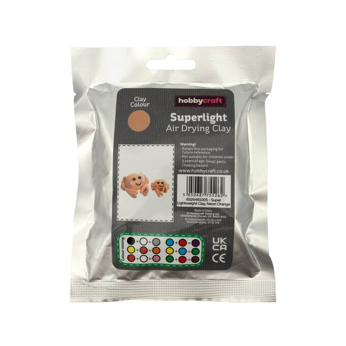 Neon Orange Superlight Air Drying Clay 30g image number 1
