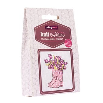 Flower Boot Mini Cross Stitch Kit