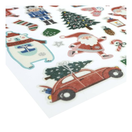 Skating Santa Fabric Stickers image number 3