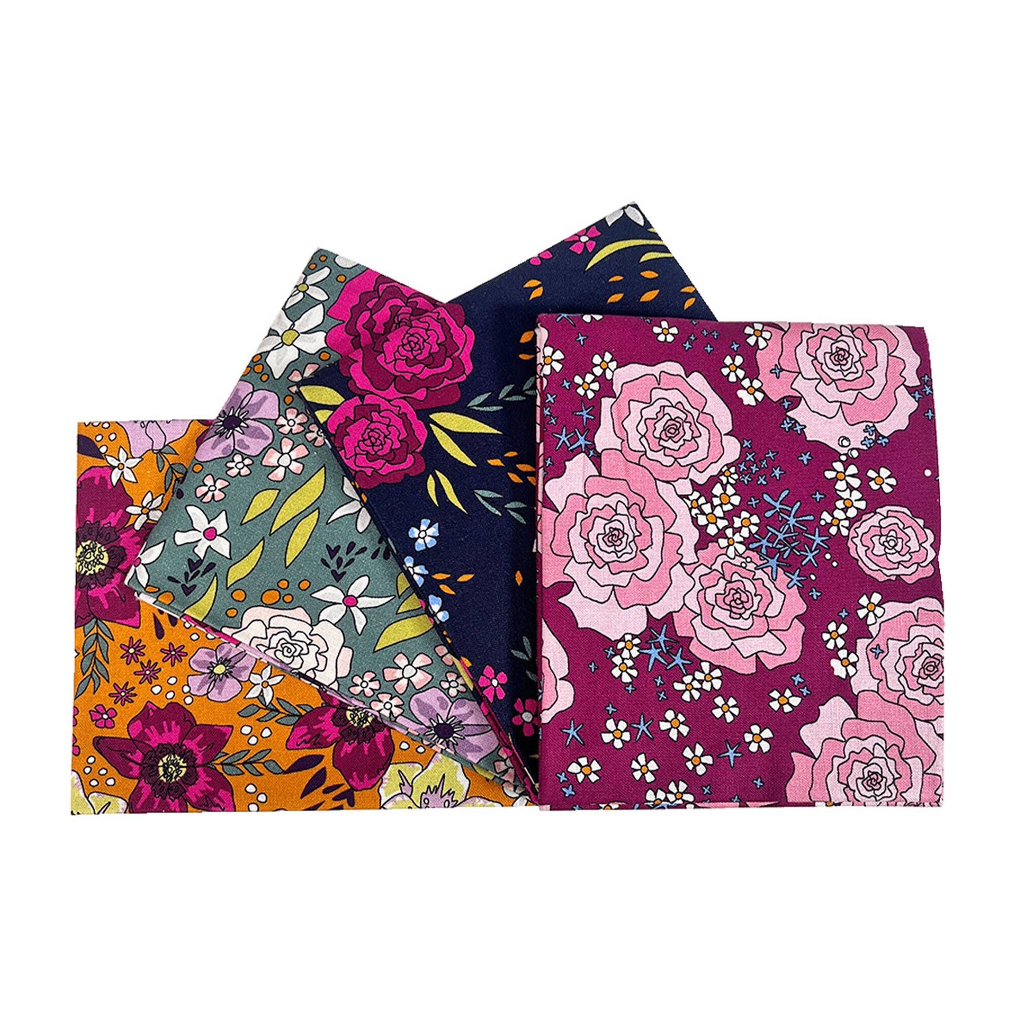 Midnight Meadows Cotton Fat Quarters 4 Pack Hobbycraft