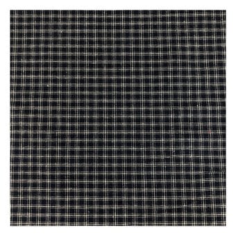 Navy Check Cotton Fabric by the Metre image number 2