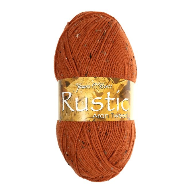 James C Brett Pumpkin Rustic Aran Tweed 400g image number 1