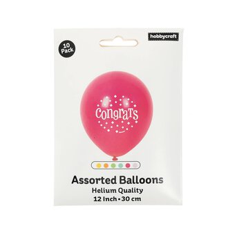 Bright Congrats Latex Balloons 10 Pack image number 3