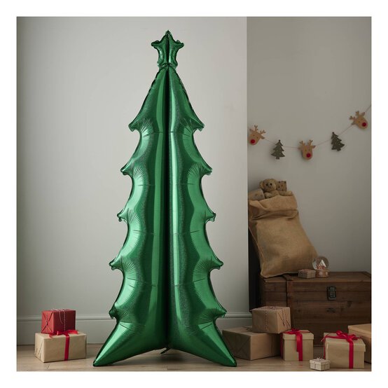 Air-Filled Standing Christmas Tree Balloon 1.8m image number 1
