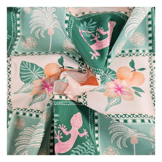 Riviera Collage Cotton Fabric by the Metre image number 1