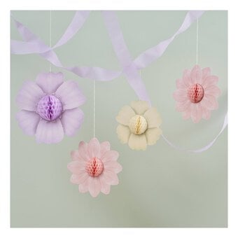 Create & Celebrate Pastel Honeycomb Flower Decorations 4 Pack