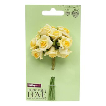 Yellow Polyfoam Wired Roses 12 Pack image number 2