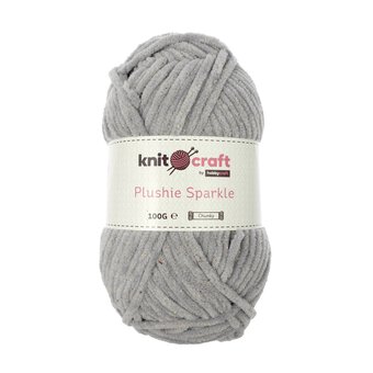 Knitcraft Grey Plushie Sparkle Yarn 100g
