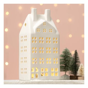 Large LED Ceramic House 10cm x 22cm