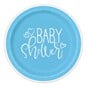 Blue Hearts Baby Shower Paper Plates 8 Pack image number 1