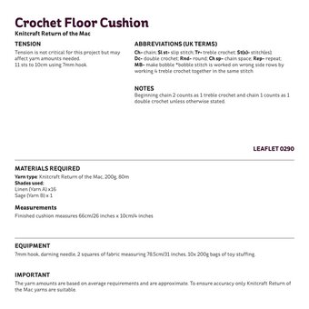 Knitcraft Crochet Floor Cushion Digital Pattern 0290