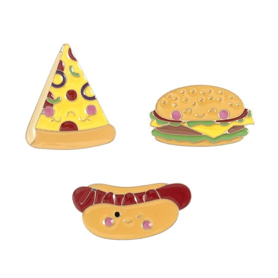 Pizza and Burger Pins 3 Pack image number 1
