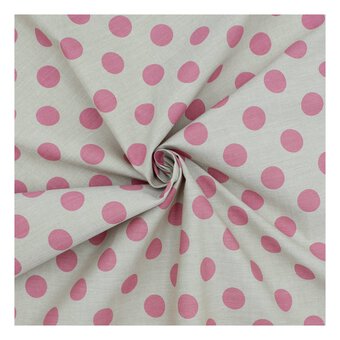 Pink Hometown Chambray Dots Fabric by the Metre