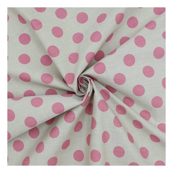 Pink Hometown Chambray Dots Fabric by the Metre image number 1