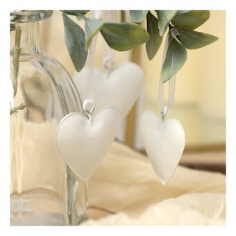 Create & Celebrate White Metal Hanging Heart Decorations 6 Pack