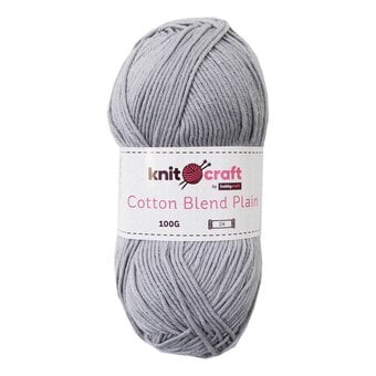 Knitcraft Light Grey Cotton Blend Plain DK Yarn 100g