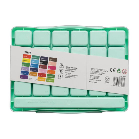 HIMI Green Jelly Cup Gouache Set 30ml 24 Pack image number 7