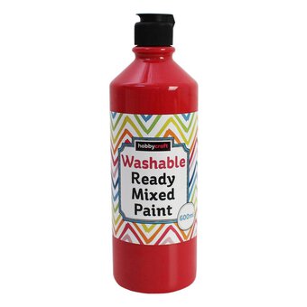 Red Washable Ready Mixed Paint 600ml