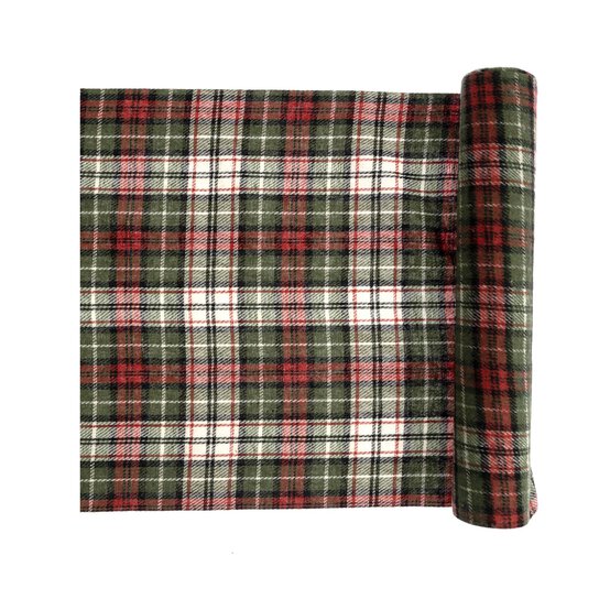 Green and Red Tartan Fabric Roll 28cm x 2m image number 3