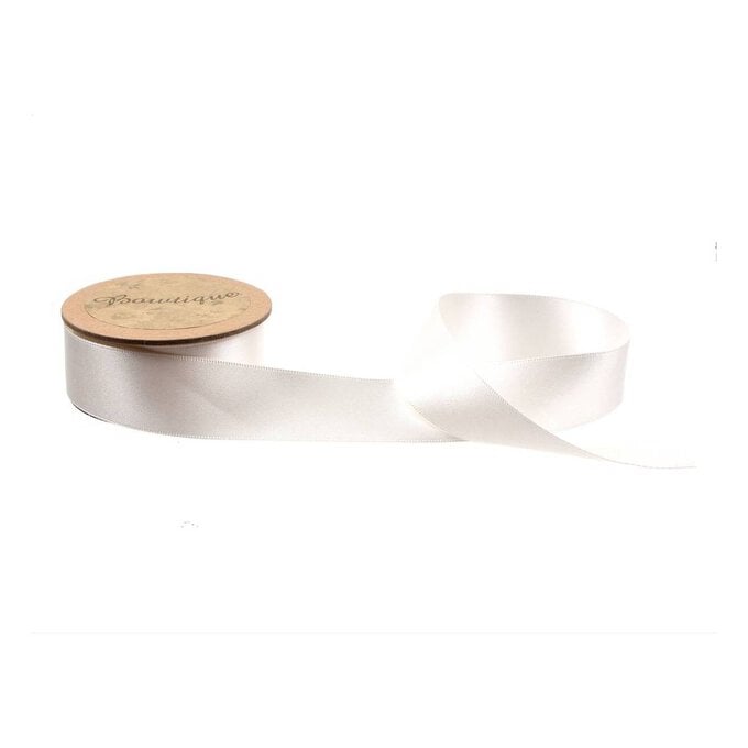 Ivory Double-Faced Satin Ribbon 24mm x 5m