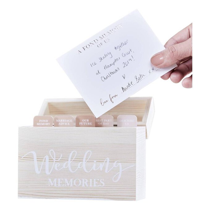 Ginger Ray Wooden Wedding Memory Box 13.5 x 11.5cm image number 1