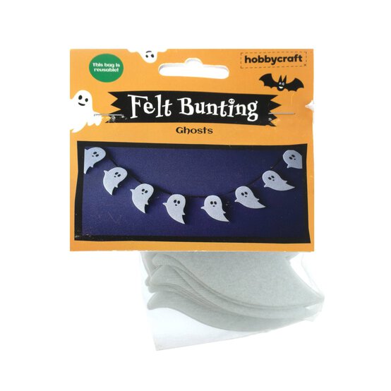 White Ghost Felt Garland 1.2m image number 4