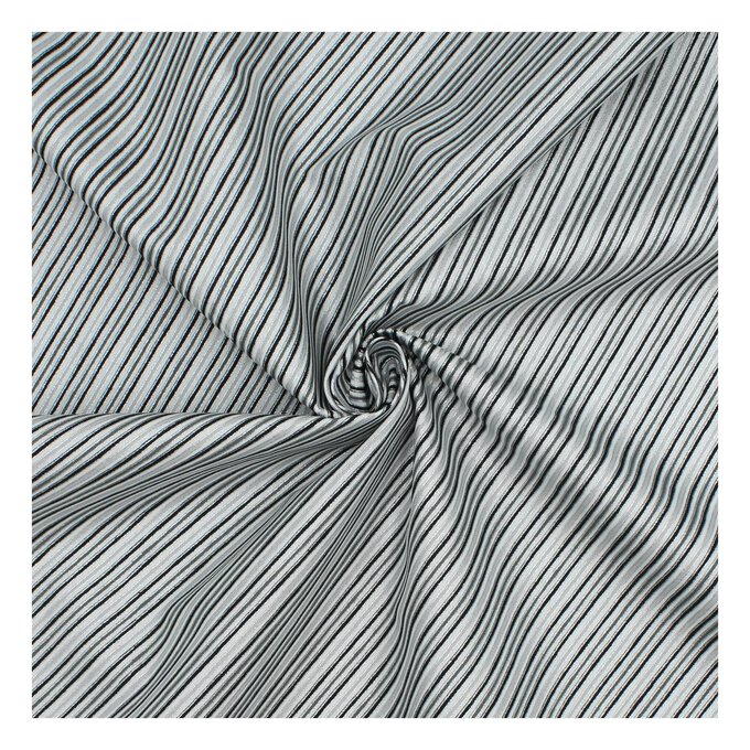 Robert Kaufman Silver Metal Stripe Cotton Fabric by the Metre image number 1