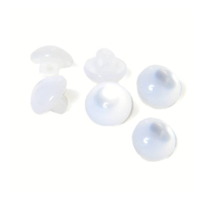 Hemline White Basic Dome Button 6 Pack image number 1