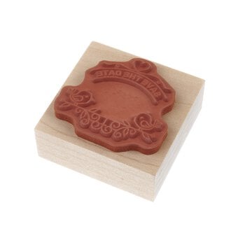Save the Date Wooden Stamp 5cm x 5cm image number 2