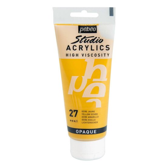 Pebeo Yellow Ochre Studio Acrylic Paint 100ml image number 1