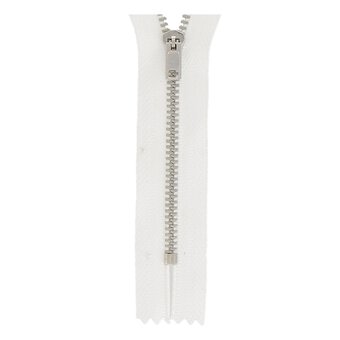Milward White Metal Trouser Zip 18cm