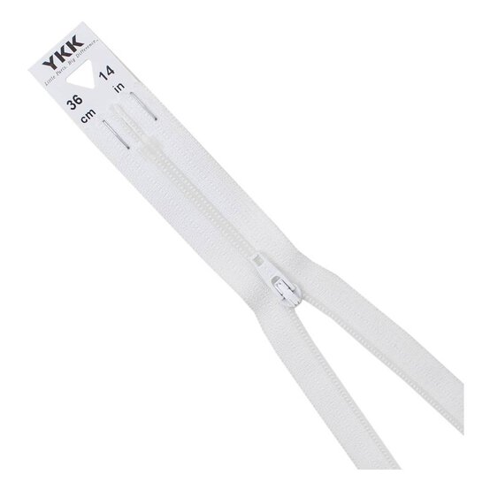 YKK White Dress and Skirt Zip 36cm image number 1