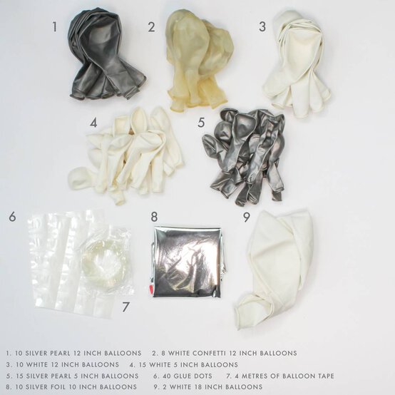 Ginger Ray Silver Balloon Arch Kit image number 5