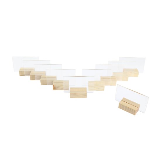 Clear Mini Acrylic Table Signs 10 Pack image number 1